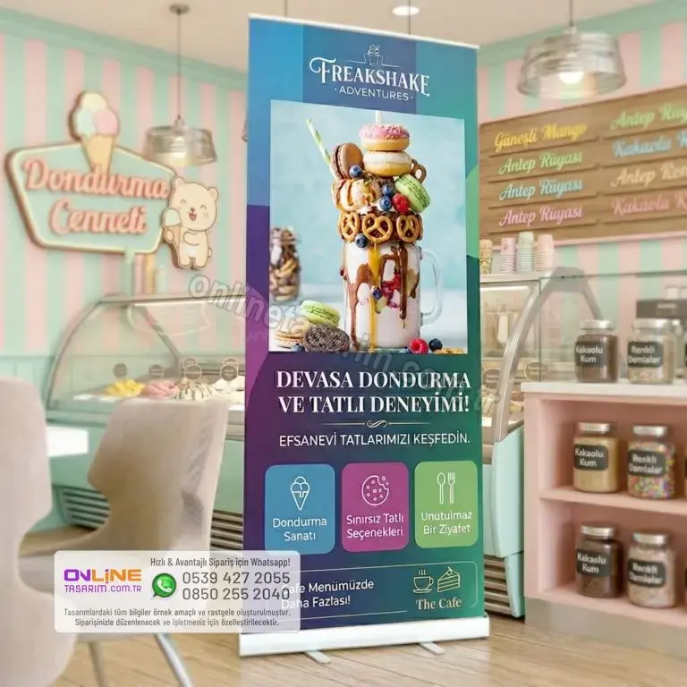 roll up baskı + ücretsiz tasarım desteği ile online tasarım ve online matbaa hizmeti