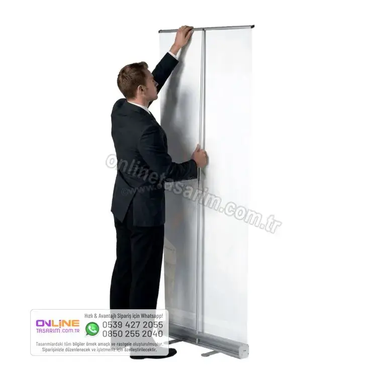 800x200 cm ölçüsünde roll up baskı tüm kurulum modülleri içerisindedir