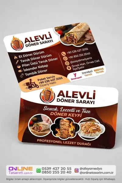 Anasayfa 24 Akılda kalıcı bir tasarıma sahip döner dürüm kartvizit, yeni müşterilerin işletmenize yeniden ulaşmasını kolaylaştırır.