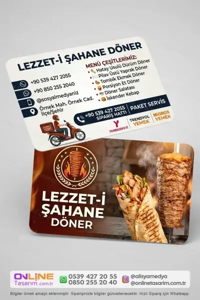 Anasayfa 23 Döner dürüm kartvizit tasarımları, işletmenizin samimi ve enerjik atmosferini müşterilerinize yansıtabilir.