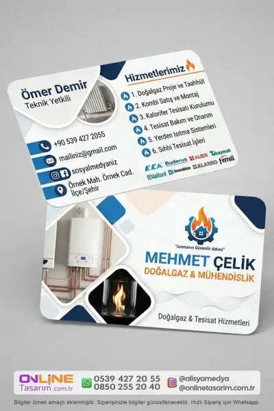 Doğalgaz kartvizitleri için farklı matbaa baskı seçenekleri sunuyoruz.