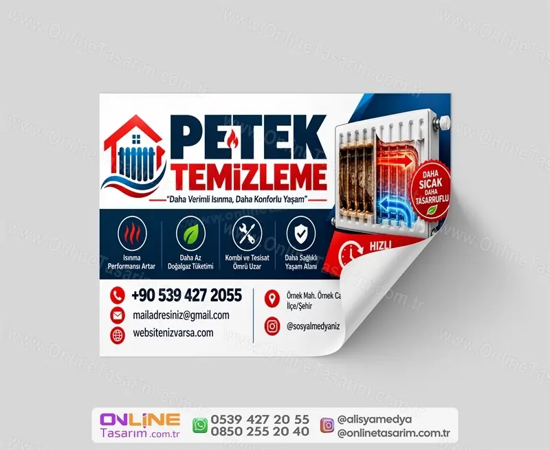 petek temizleme yapiskanli reklam kagidi