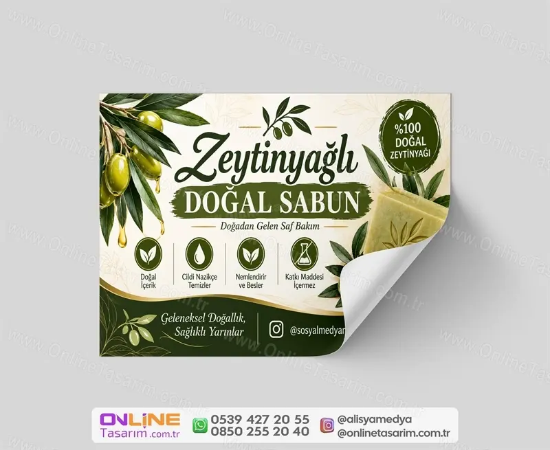 sabun yapiskanli sticker etiket tasarim